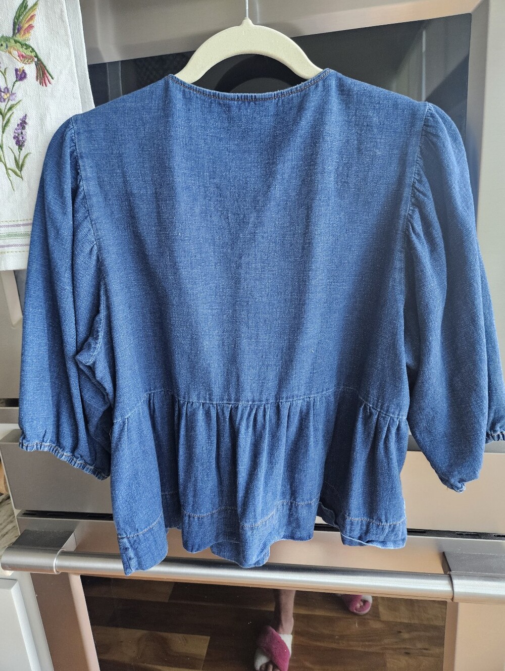 Velvet Heart Indigo Denim Tie-Front Peasant Blouse - Picture 5 of 5
